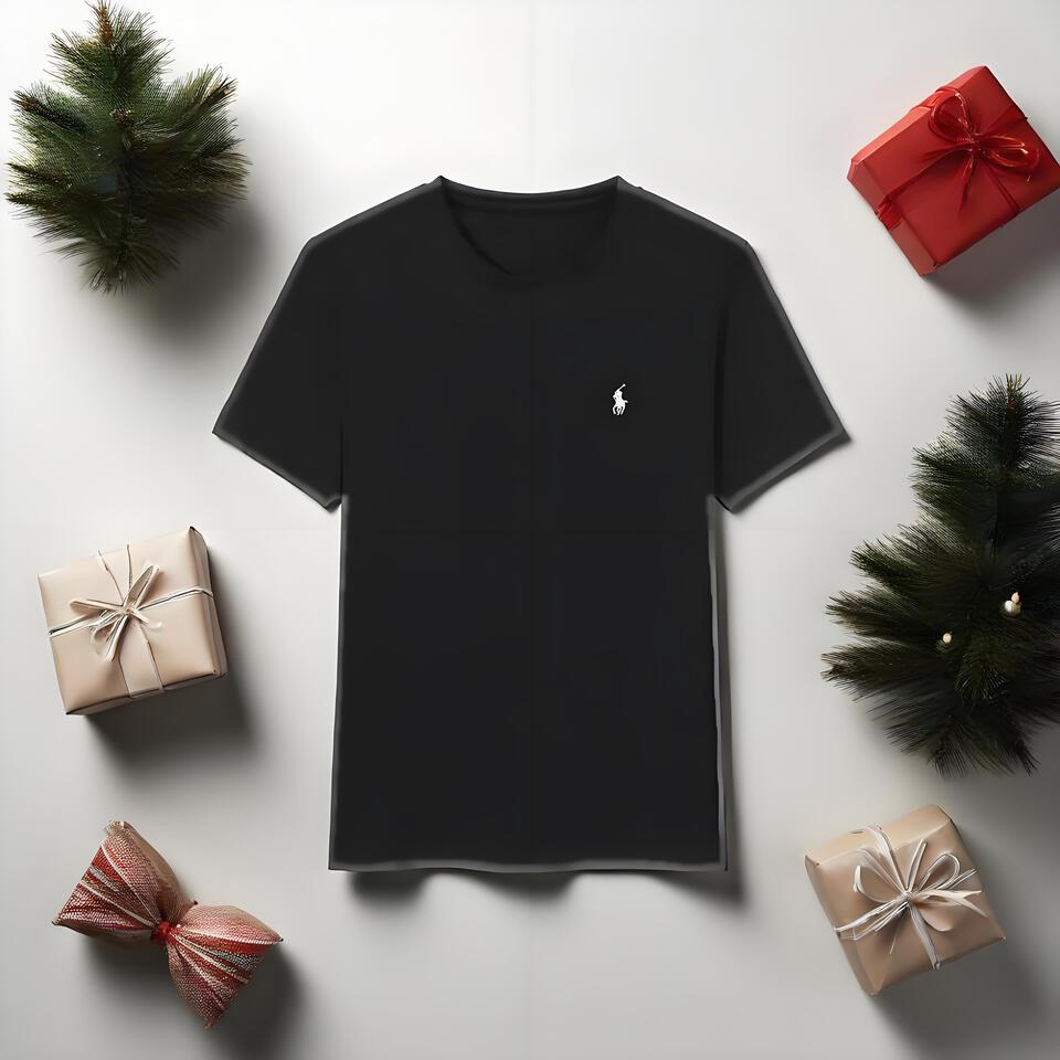 Polo Ralph Lauren Black Cotton Embroidered Logo T-Shirt