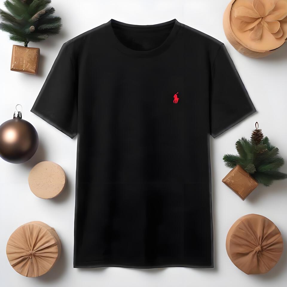 Polo Ralph Lauren Black Cotton Embroidered T-Shirt