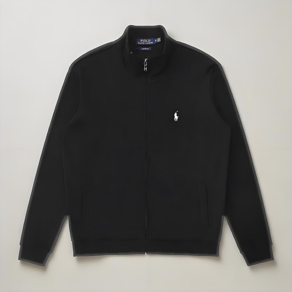 Polo Ralph Lauren Black Cotton Stand Collar Jacket
