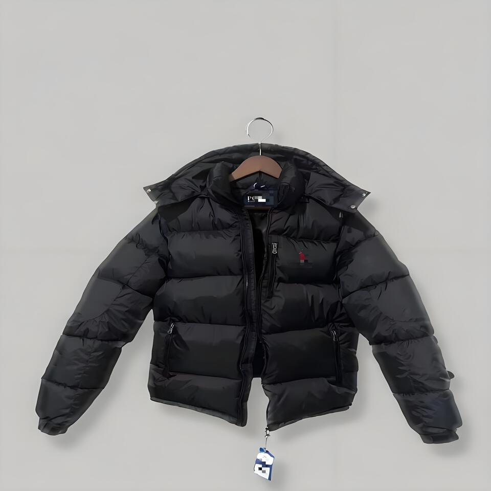 Polo Ralph Lauren Black Hooded Down Jacket Windproof Warm