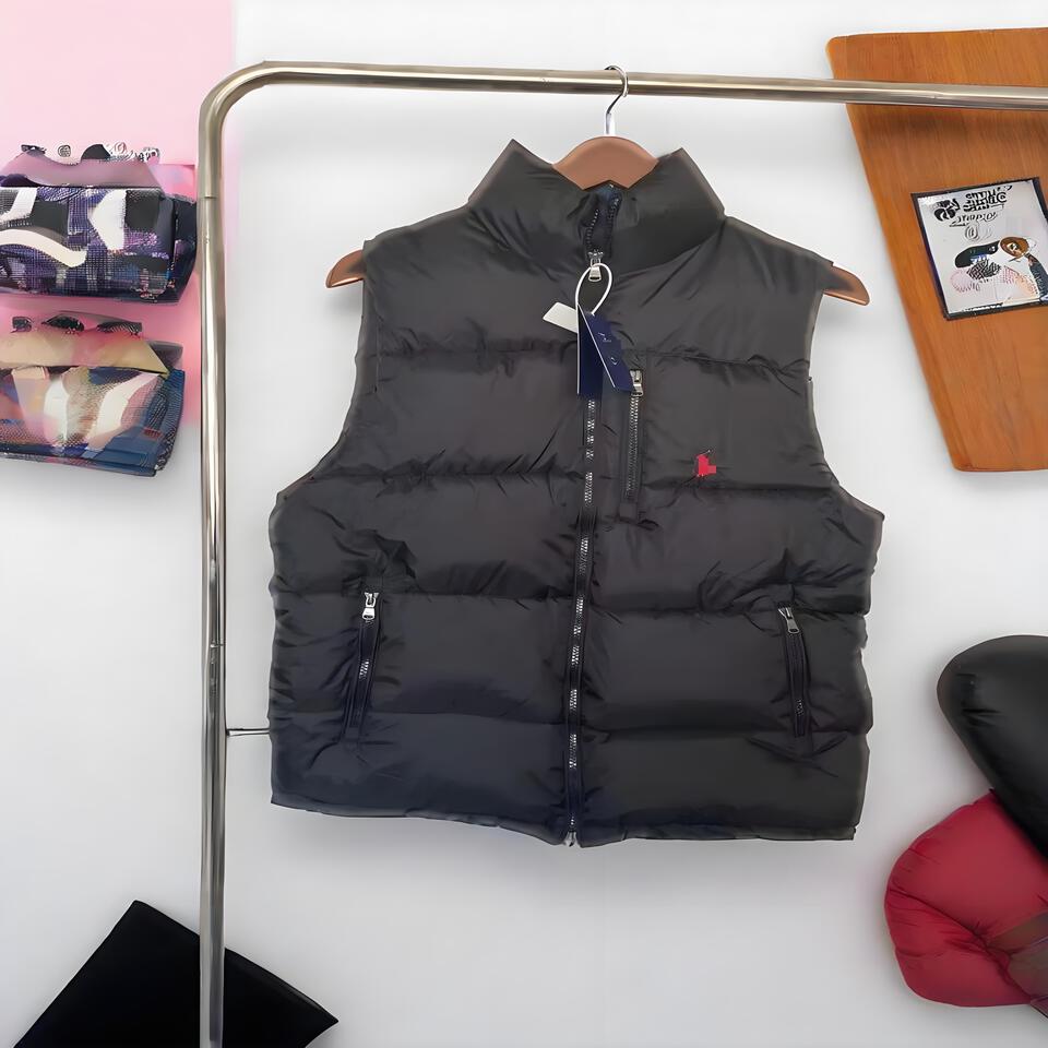 Polo Ralph Lauren Black Puffer Vest Unisex Windproof Warm