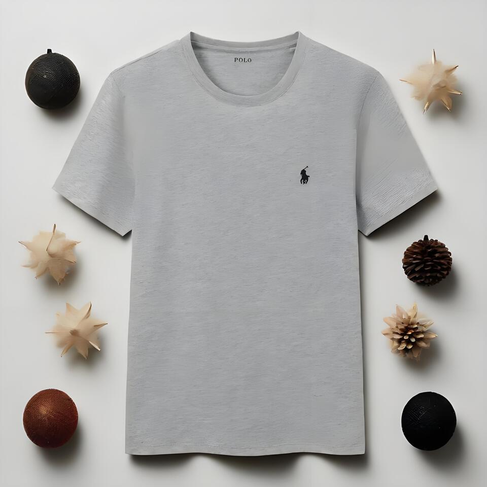 Polo Ralph Lauren Grey Combed Cotton Crew Neck T-Shirt