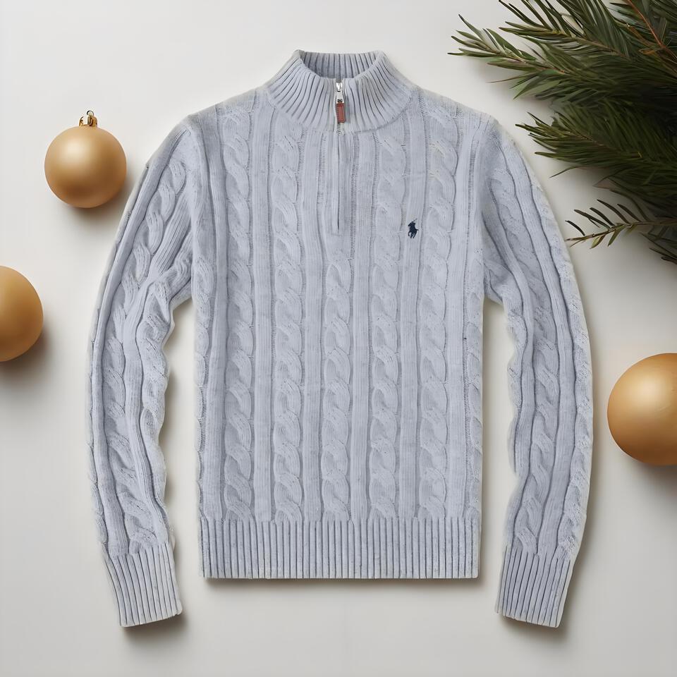 Polo Ralph Lauren Grey Wool Blend Turtleneck Sweater