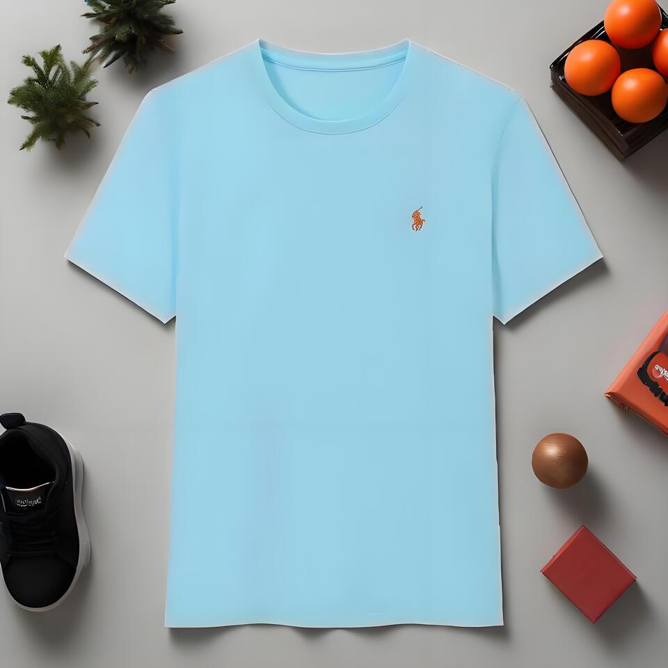 Polo Ralph Lauren Light Blue Combed Cotton Crewneck T-Shirt