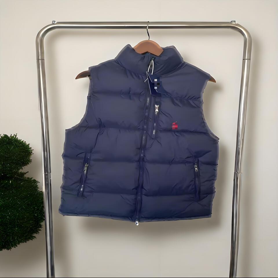 Polo Ralph Lauren Navy Blue Puffer Vest Unisex Warm Windproof
