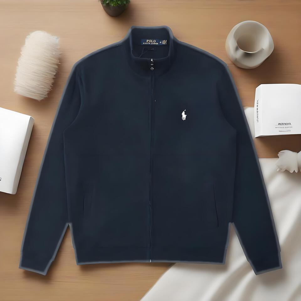 Polo Ralph Lauren Navy Cotton Stand Collar Jacket