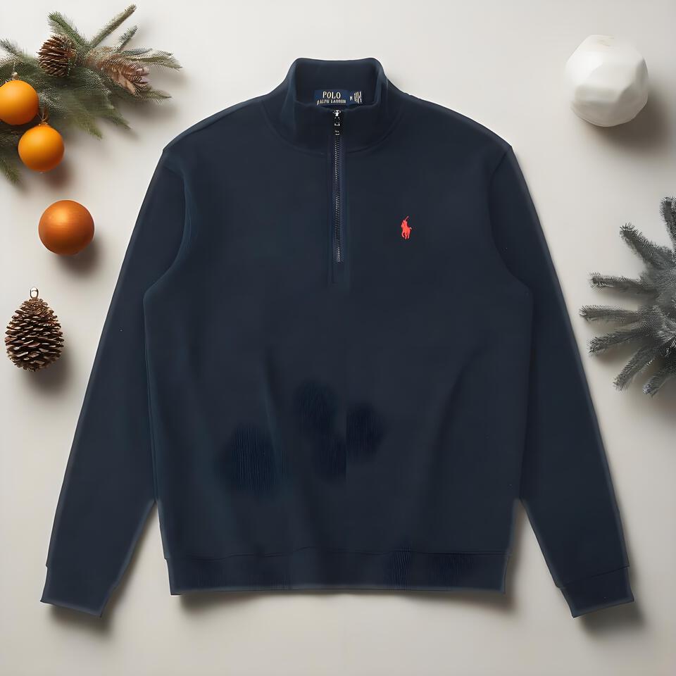 Polo Ralph Lauren Navy Cotton Stand Collar Sweatshirt