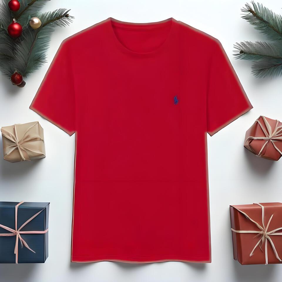 Polo Ralph Lauren Red Cotton Embroidered Logo T-Shirt