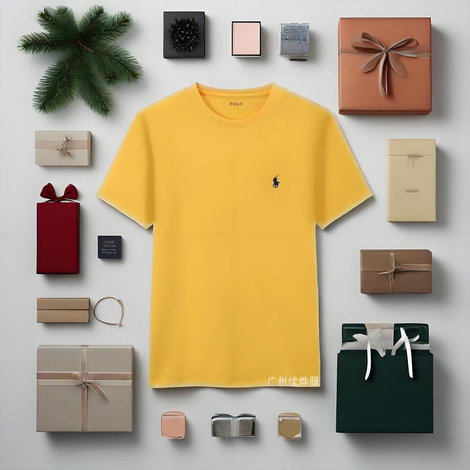 Polo Ralph Lauren Yellow Pique Cotton Embroidered Logo T-Shirt