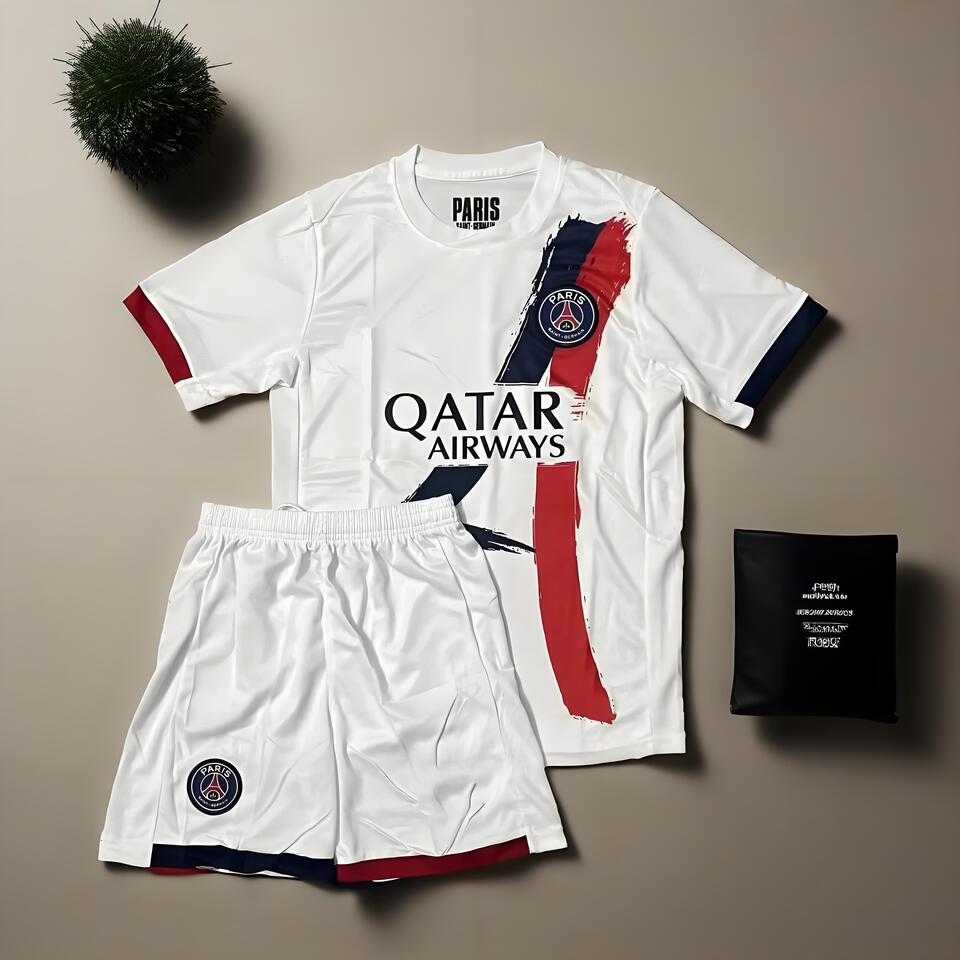 PSG White Soccer Jersey, Official Paris Saint-Germain Football Shirt