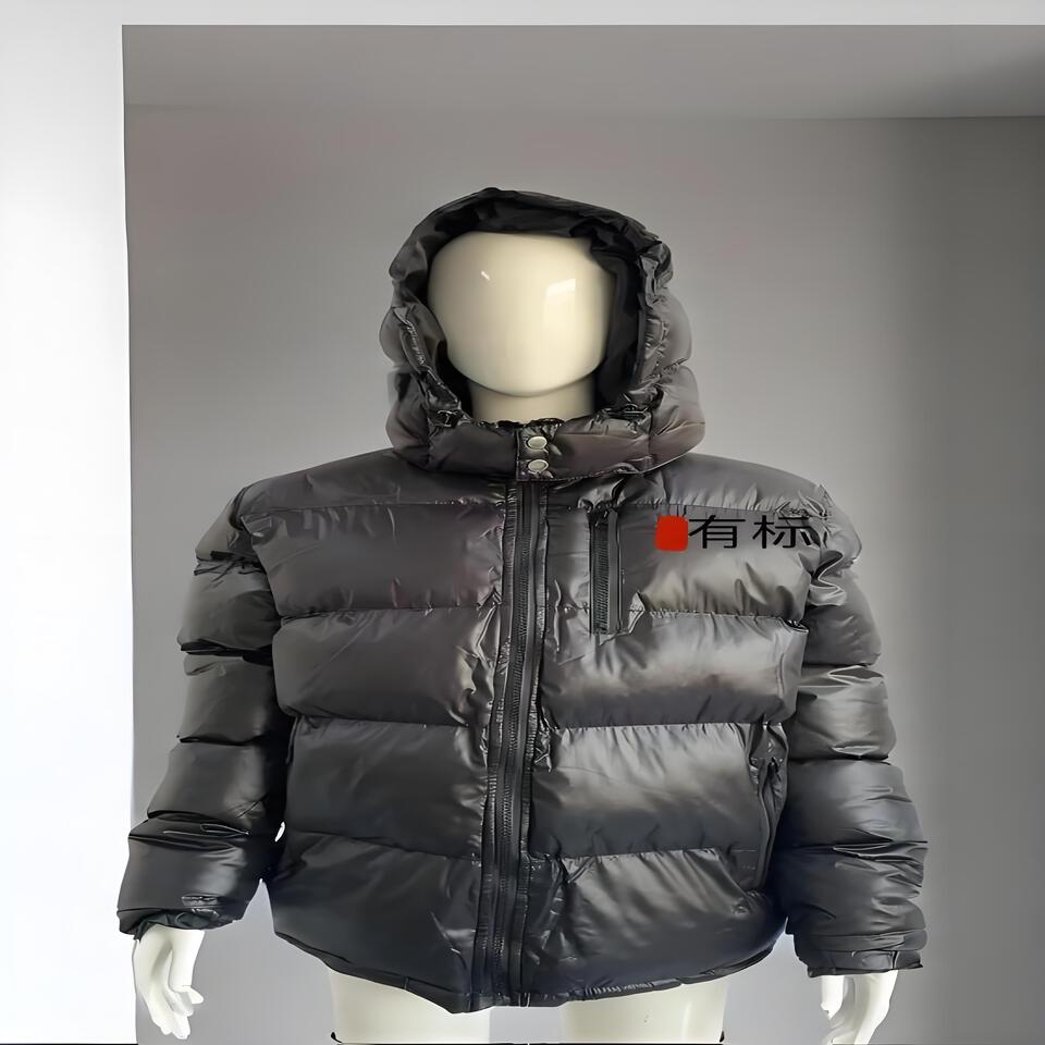 Ralph Lauren Black Glossy Down Hooded Puffer Jacket