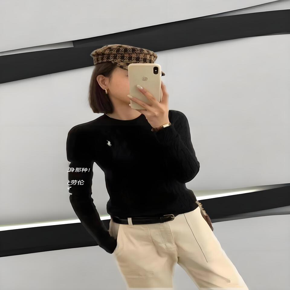 Ralph Lauren Black Slim Fit Soft Comfortable Knit Sweater