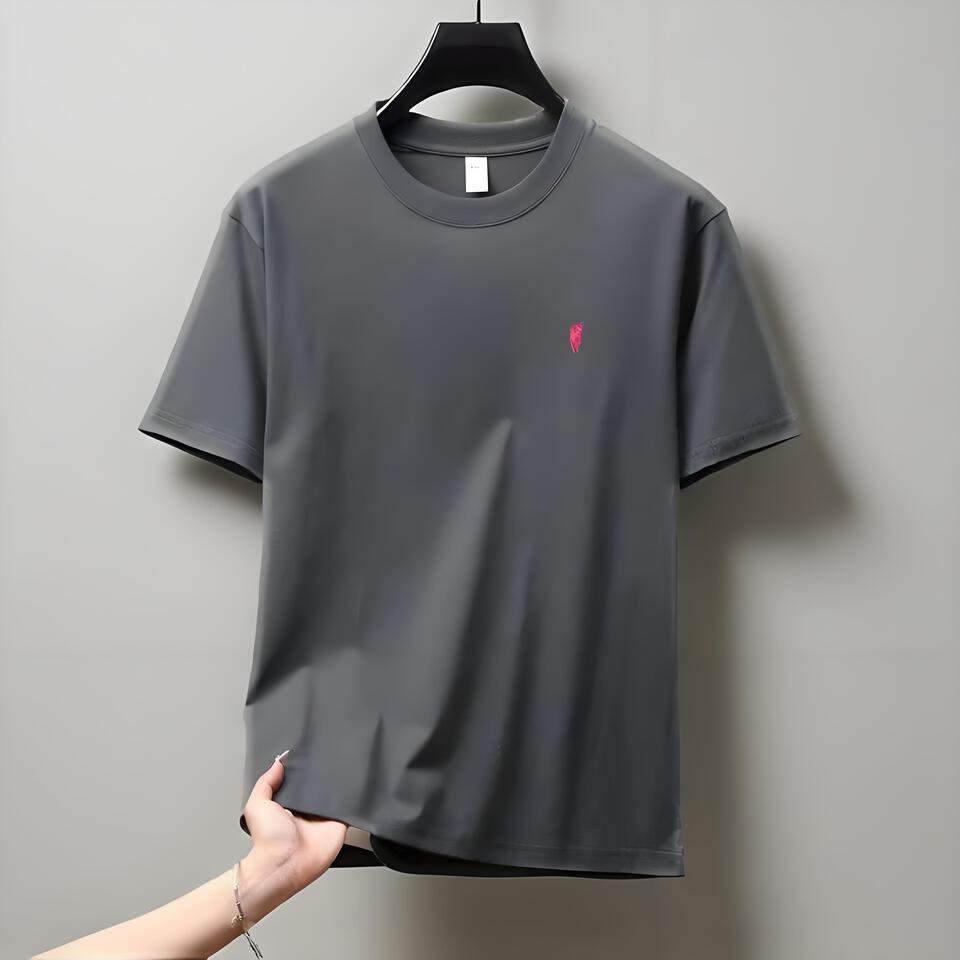 Ralph Lauren Men's Gray Combed Cotton Crewneck T-Shirt