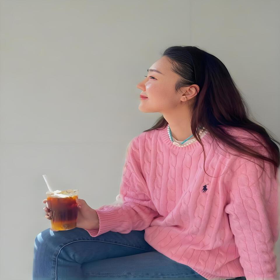 Ralph Lauren Pink Wool Blend Cable Knit Sweater