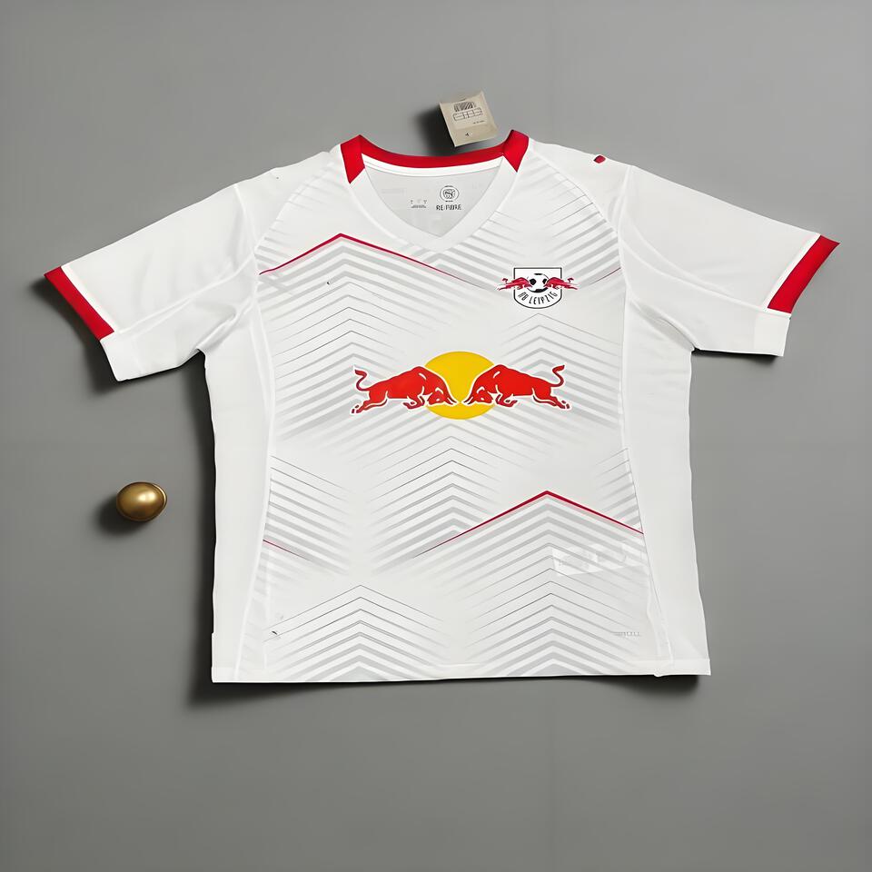 RB Leipzig White Breathable Football Jersey - Lightweight, Moisture-Wicking, Official Team Kit