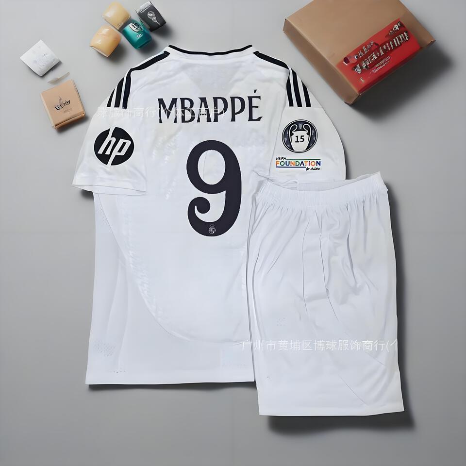 Real Madrid 23-24 Home White Jersey 9 Mbappe