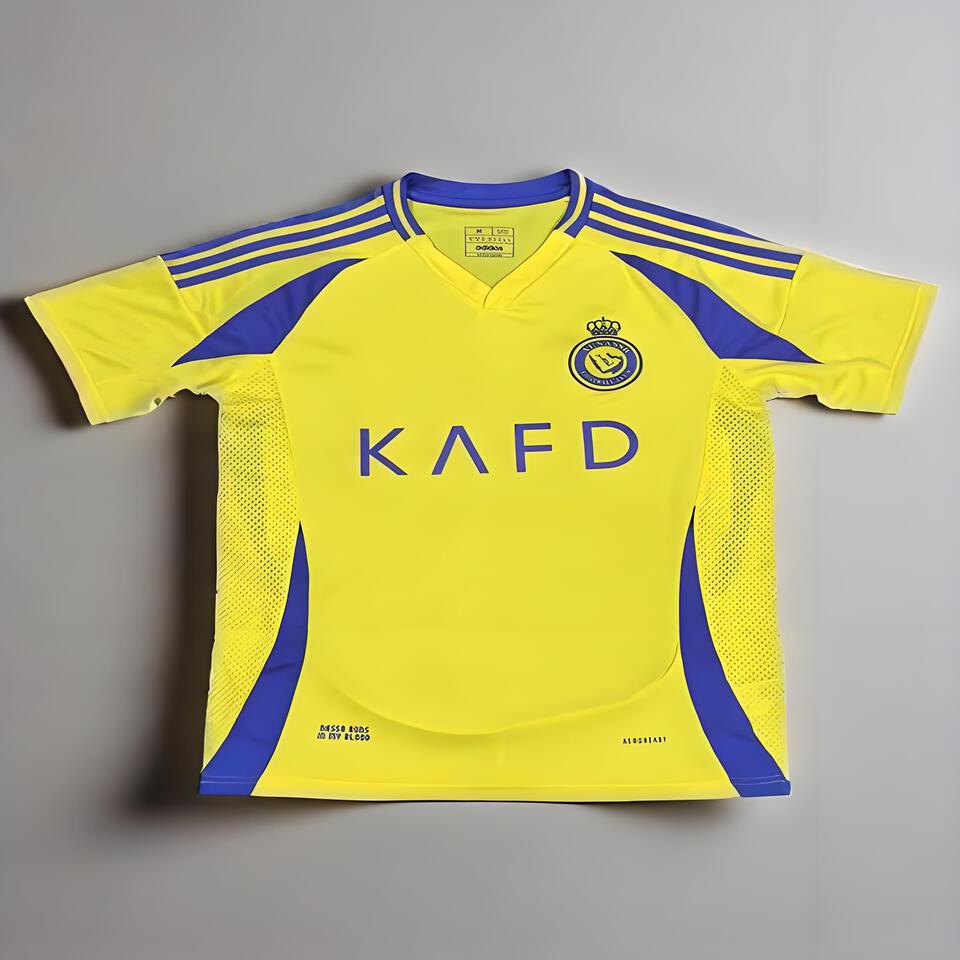 Real Madrid 24/25 Away Jersey Breathable Moisture-Wicking Yellow Blue
