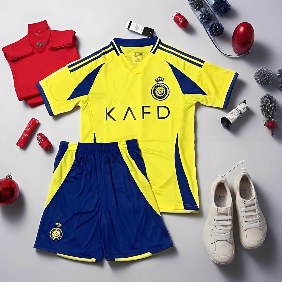 Real Madrid Breathable Sports Set Vibrant Yellow Navy Blue Fashion Men Women Classic