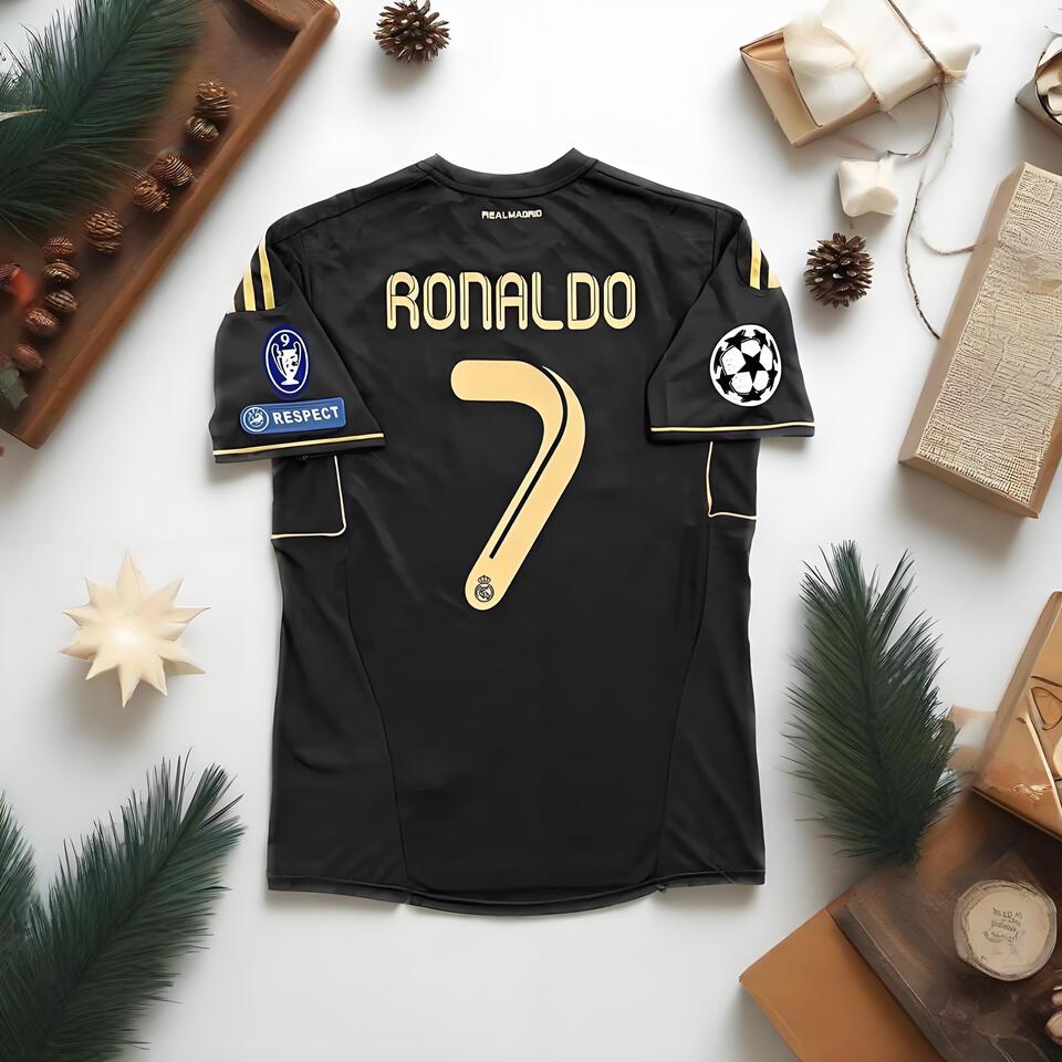 Real Madrid CR7 Black Jersey - Authentic Cristiano Ronaldo Football Shirt