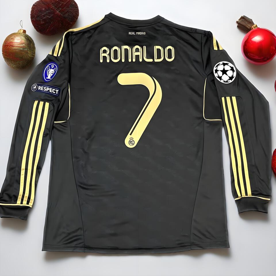 Real Madrid CR7 Black Jersey - Authentic Cristiano Ronaldo Football Shirt