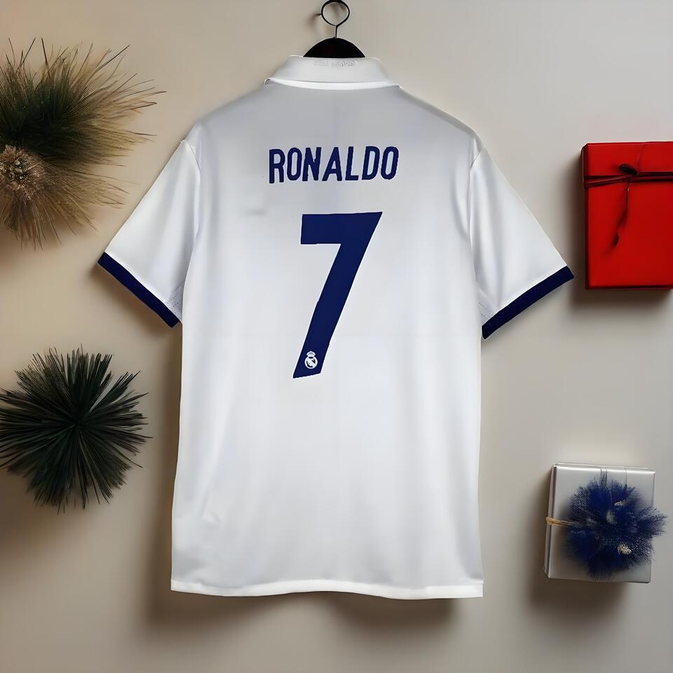 Real Madrid CR7 White Breathable Quick-Dry Short Sleeve Jersey