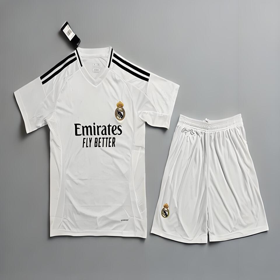 Real Madrid Football White Sports Set - Official Jersey, Shorts & Socks Kit