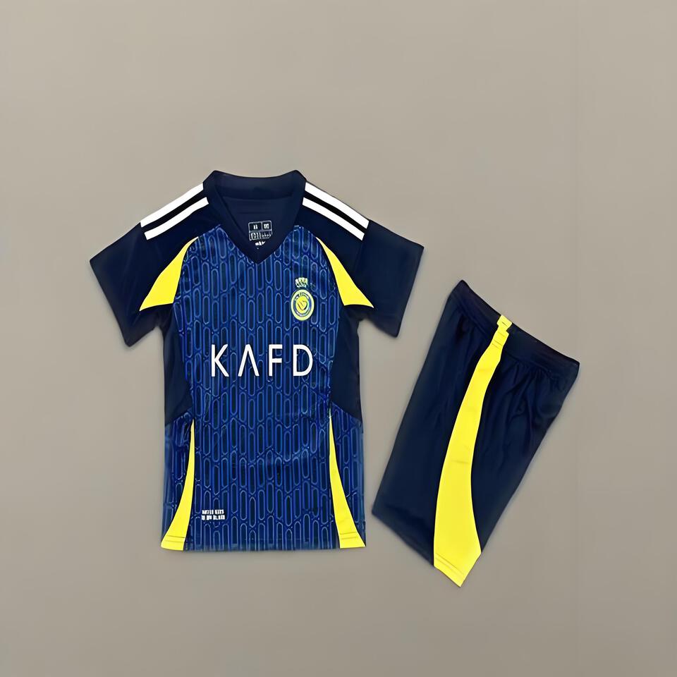 Real Madrid Kids Soccer Jersey Blue Yellow | Youth Football Kit