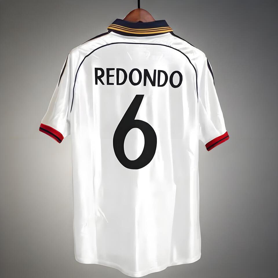 Real Madrid Retro White Cotton Jersey Vintage Football Shirt