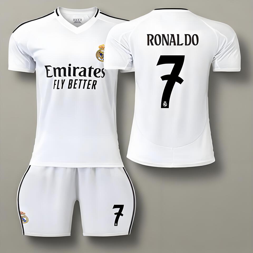 Real Madrid Ronaldo 7 White Breathable Moisture-Wicking Vintage Soccer Jersey