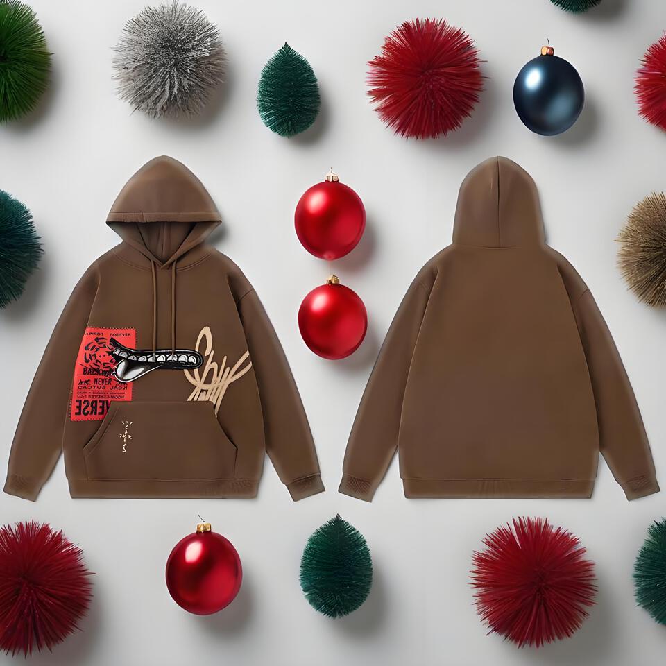 REESE Brown Unisex Cotton Hoodie Streetwear Casual