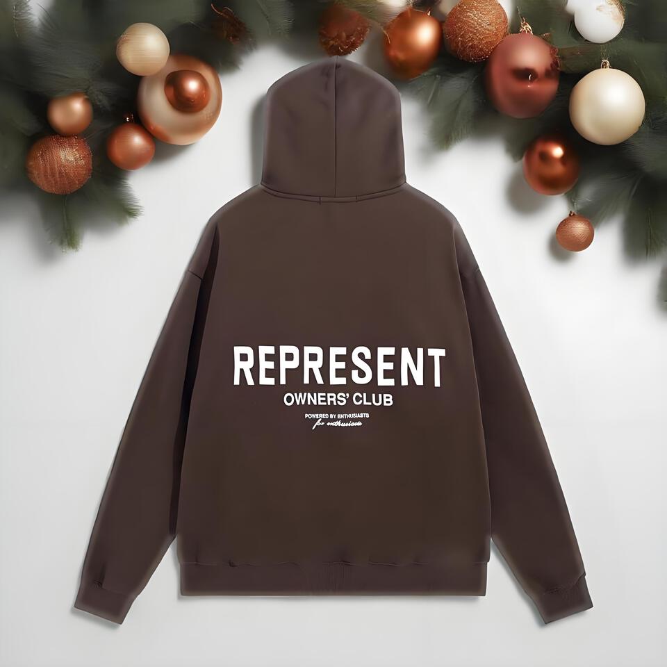 REPRESENT Owners' Club Brown Unisex Oversized Hoodie