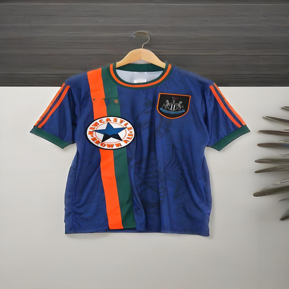 Retro Newcastle United Blue Stripe Football T-Shirt