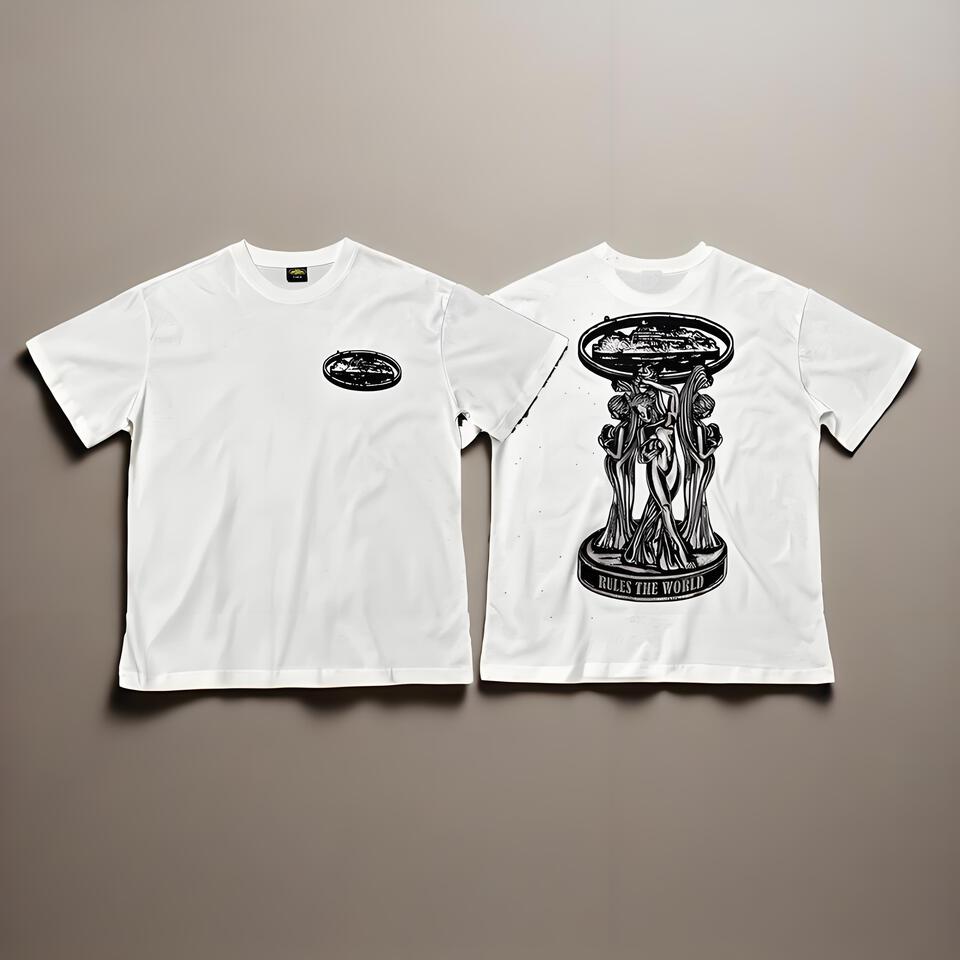 Rolls The World White Cotton T-Shirt Unisex Streetwear