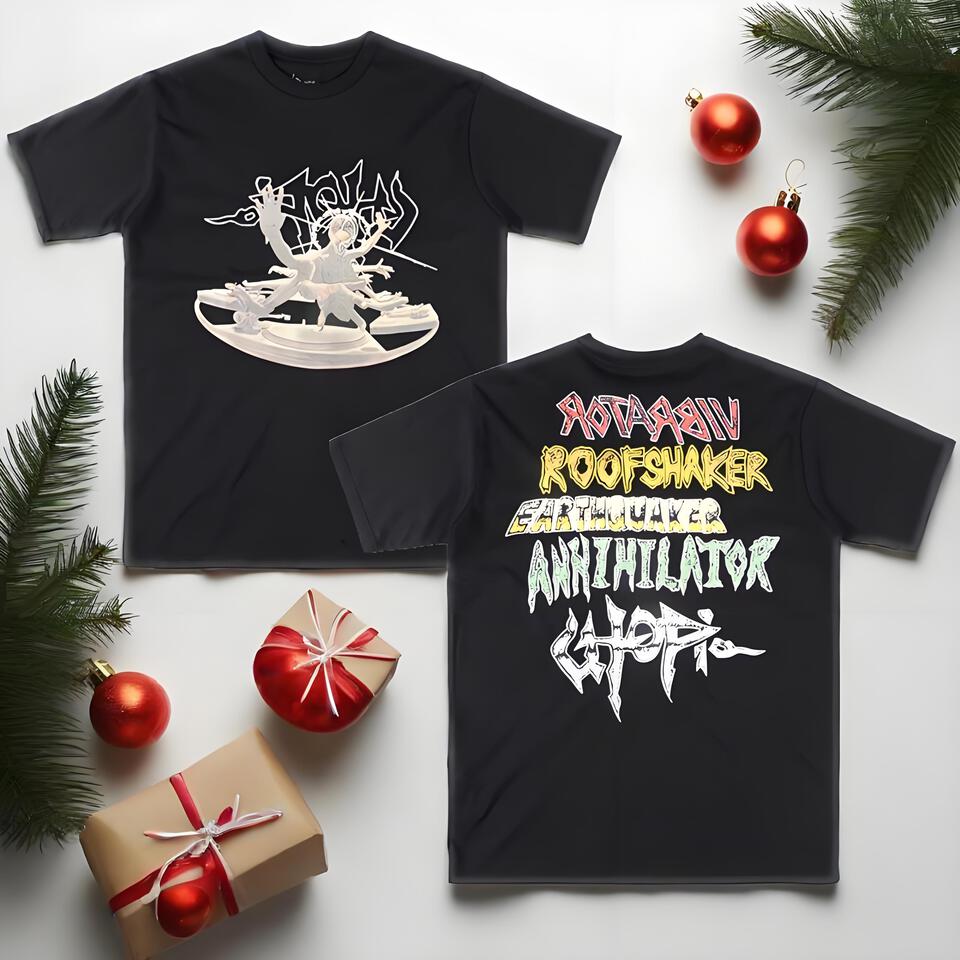 Roof Shaker Unisex Black Cotton Rock Graphic Tee