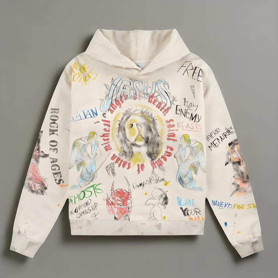 SAINT ARMY Distressed Hoodie Unisex Vintage Streetwear