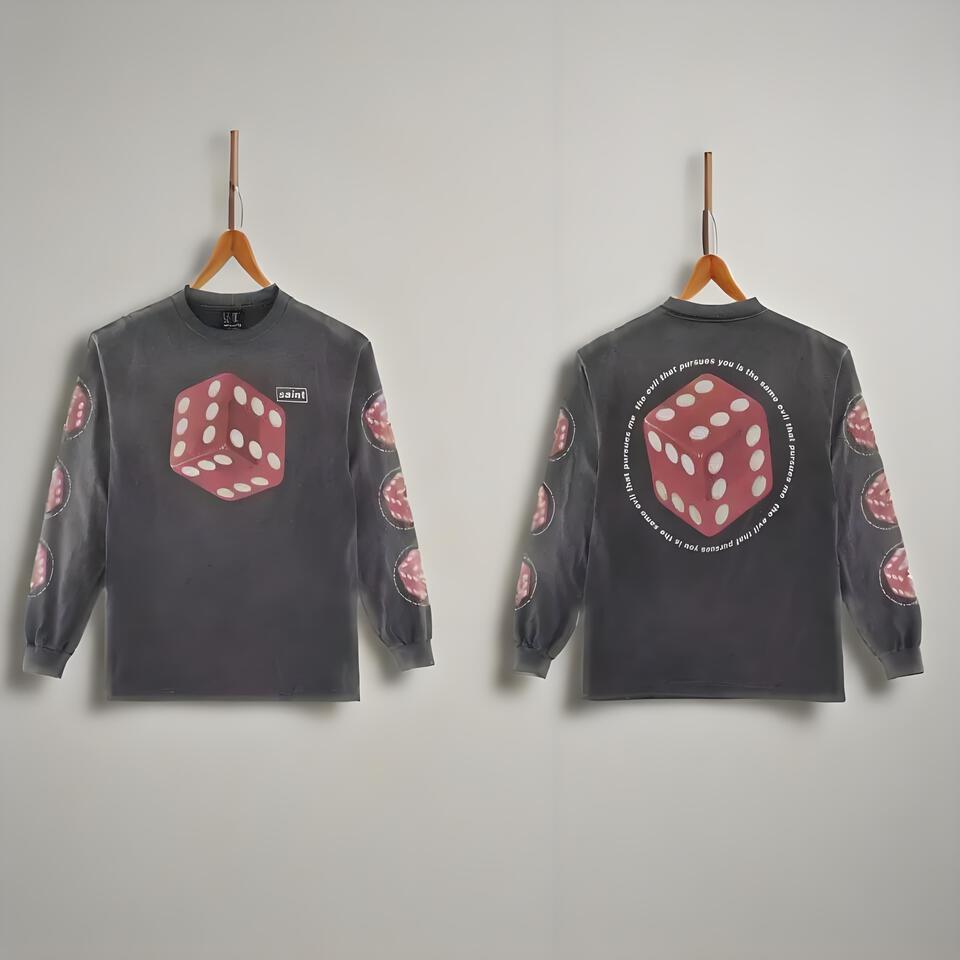 SAINT ARMY Loose Fit Long Sleeve T-Shirt With Dice Print