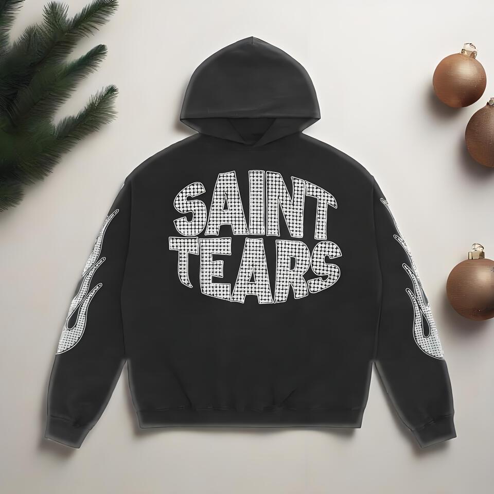 Saint Tears Black Cotton Street Hoodie