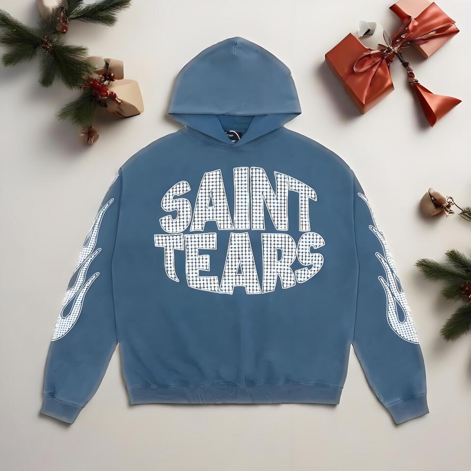 Saint Tears Blue Cotton Flame Hoodie