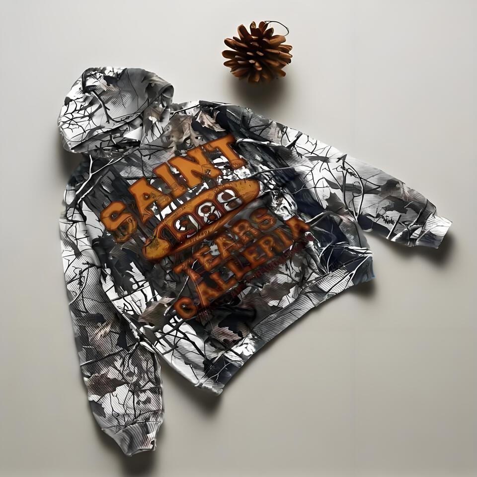 Saint Tears Camo Hoodie Unisex Vintage Streetwear Style