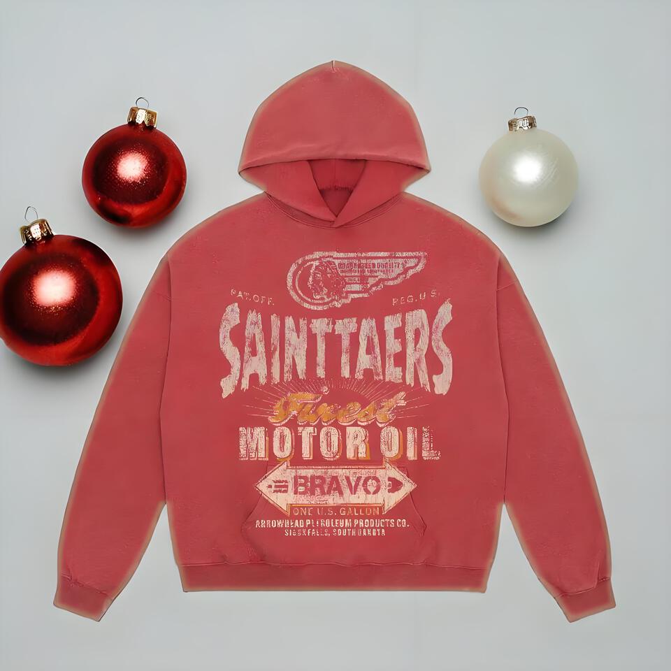 SAINTTAERS Vintage Washed Cotton Hooded Sweatshirt