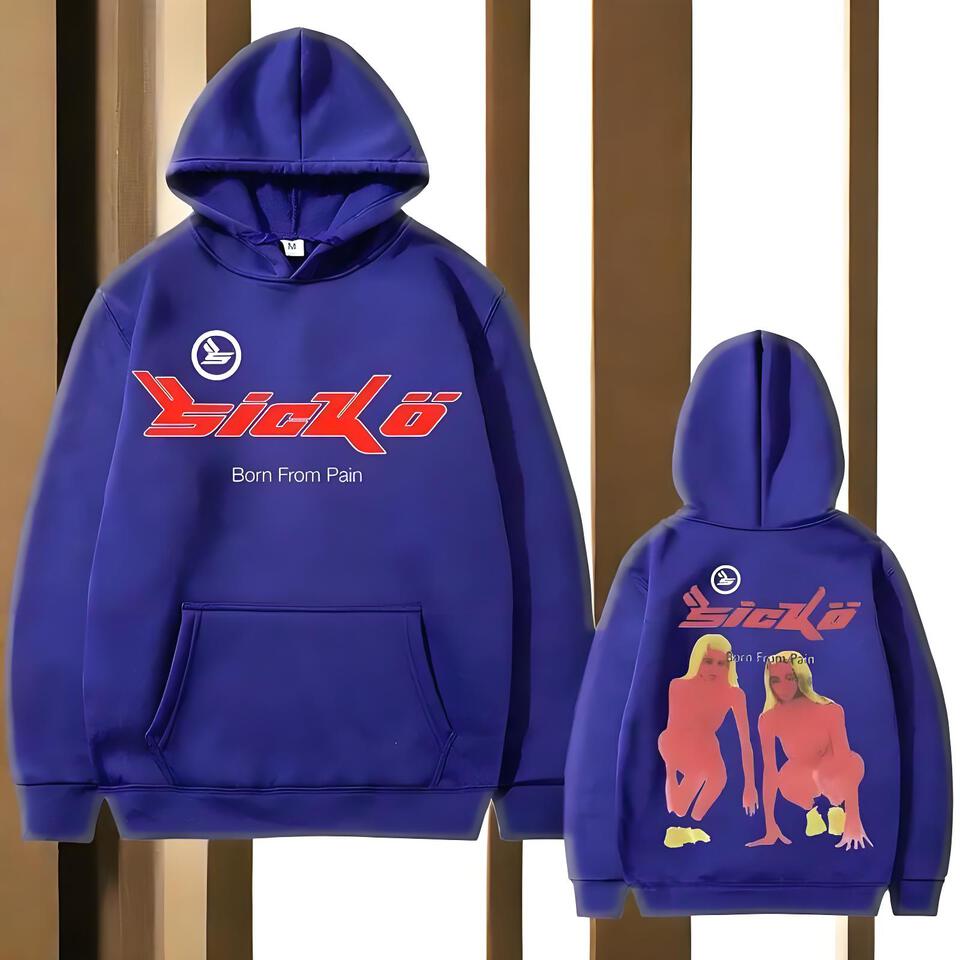 Sicko Purple Cotton Hooded Sweatshirt