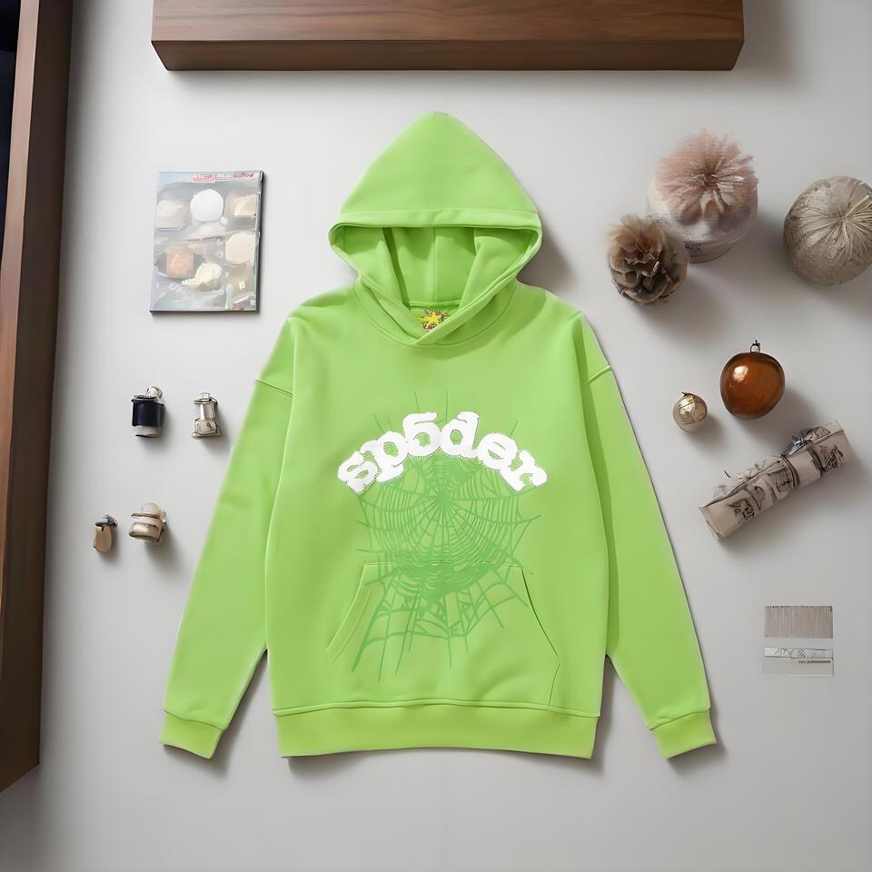Sp5der Fluorescent Green Unisex Hoodie Streetwear