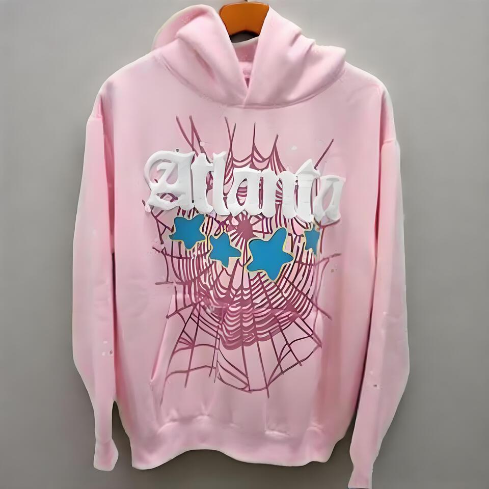 Sp5der Pink Cobweb Unisex Cotton Hoodie