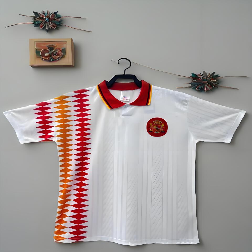 Spanish National Team White Polo Shirt Unisex Sporty Casual Classic