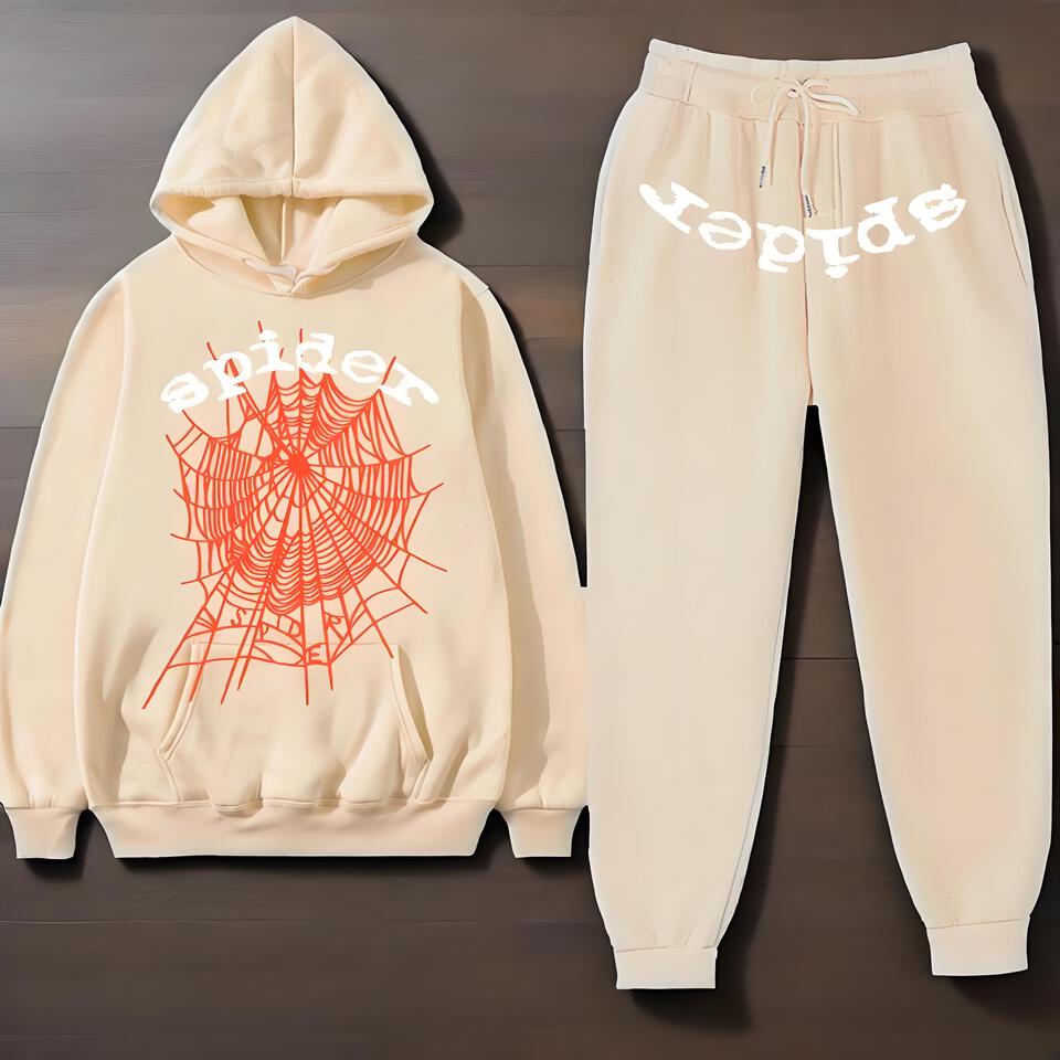 Spider Hoodie And Sweatpants Set Street Fashion