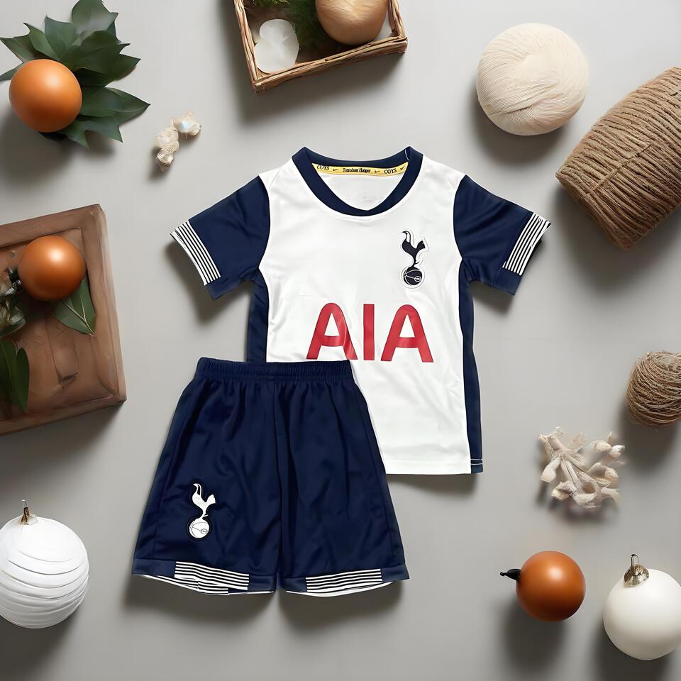 Spurs Kids White Navy Blue Sportswear Set Breathable Casual Outfit