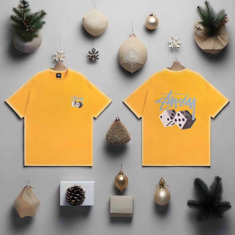 STANSON Dice Print Cotton T-Shirt Unisex Streetwear Top