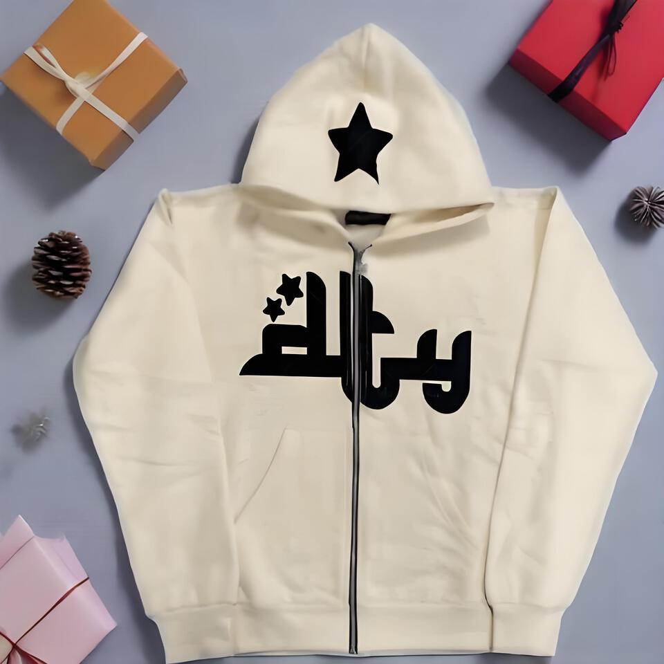 STARLUX Off-White Hoodie Embroidered Unisex Streetwear
