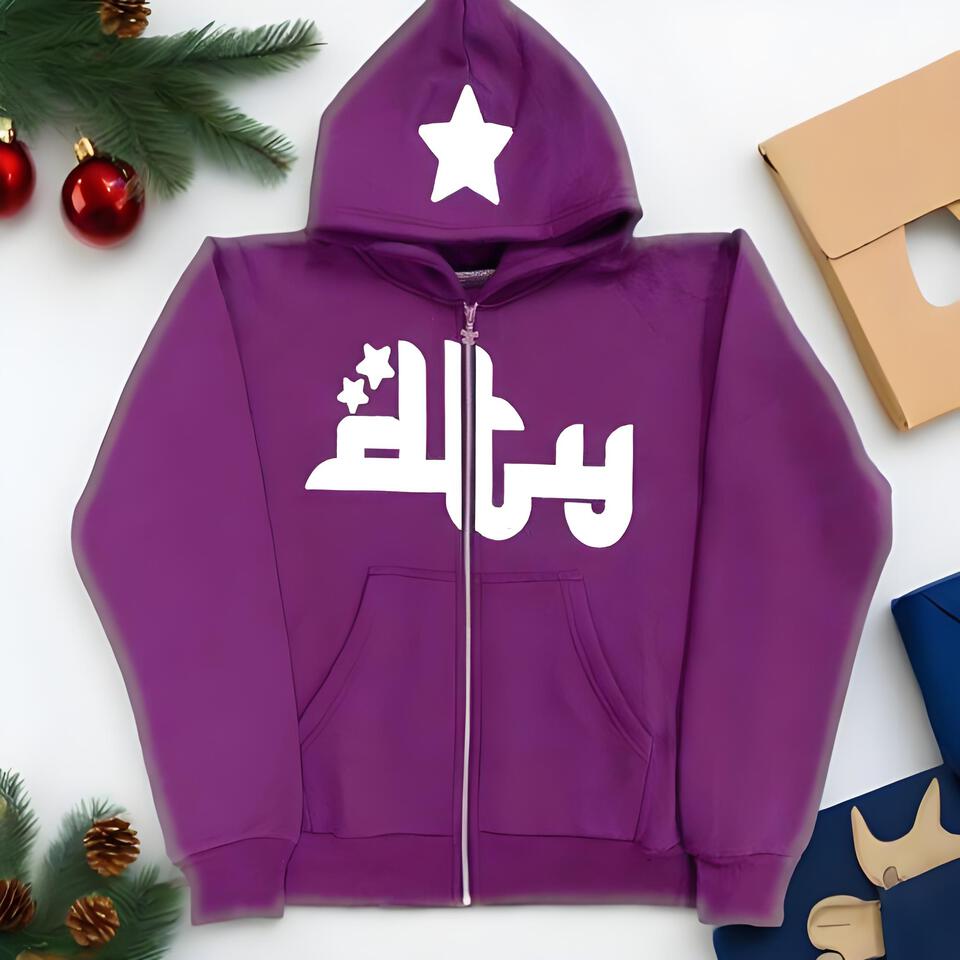 STARLUX Purple Unisex Hoodie Cotton Oversized Streetwear