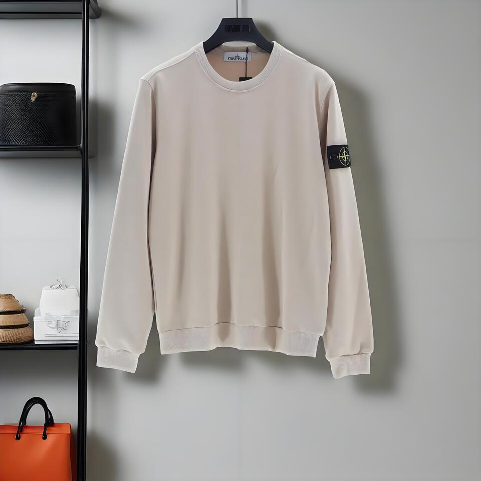 Stone Island Beige Cotton Blend Crewneck Sweatshirt